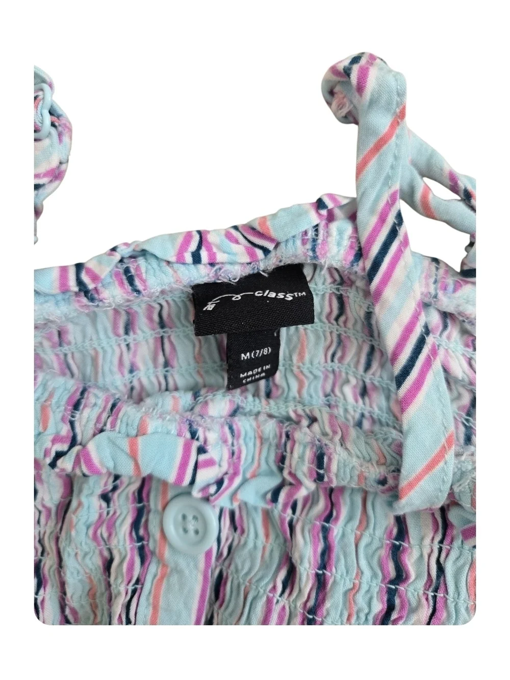 4/$15 Girls' Lavender Multi-Stripe Sundress – Summer Dress Sz 7-8